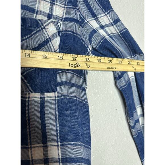 Rails Hunter Flannel Shirt Plaid Button Front Blue Pink White Size XS - Picture 3 of 7